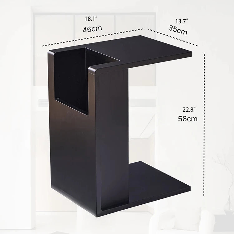 Stylish Ash Wood Tea Table with Magazine Storage - Modern Living Room Accent Furniture hmx-5097