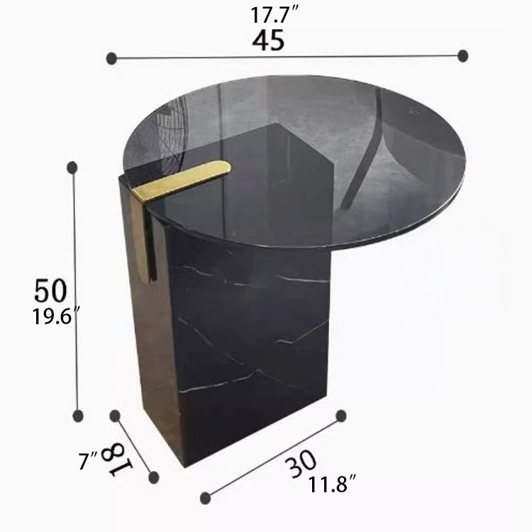 Elegant Marble and Tempered Glass Tea Table - Modern Luxury Home Accent hmx-5098