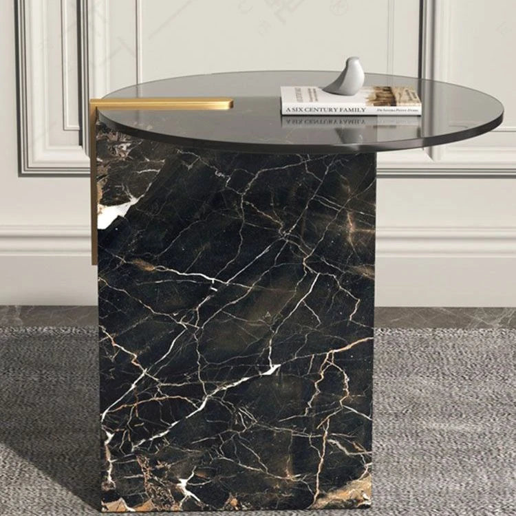 Elegant Marble and Tempered Glass Tea Table - Modern Luxury Home Accent hmx-5098