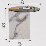 Elegant Marble and Tempered Glass Tea Table - Modern Luxury Home Accent hmx-5098
