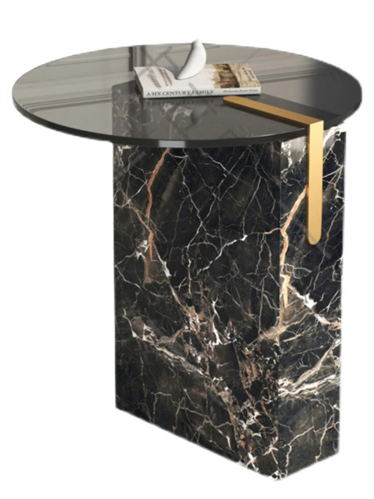 Elegant Marble and Tempered Glass Tea Table - Modern Luxury Home Accent hmx-5098