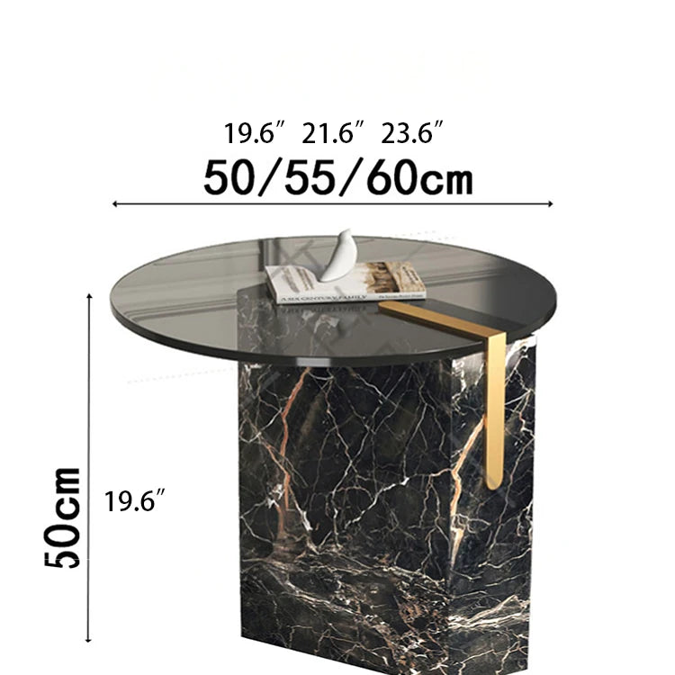 Elegant Marble and Tempered Glass Tea Table - Modern Luxury Home Accent hmx-5098