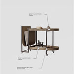Stylish Stainless Synthetic Leather Tea Table with Modern Design and Two-Tier Storage - Perfect for Any Living Space! hmx-5099