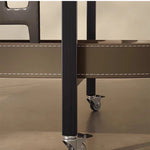 Stylish Stainless Synthetic Leather Tea Table with Modern Design and Two-Tier Storage - Perfect for Any Living Space! hmx-5099