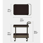 Stylish Synthetic Leather Stainless Steel Tea Table with Wheels for Modern Living Spaces hmx-5100