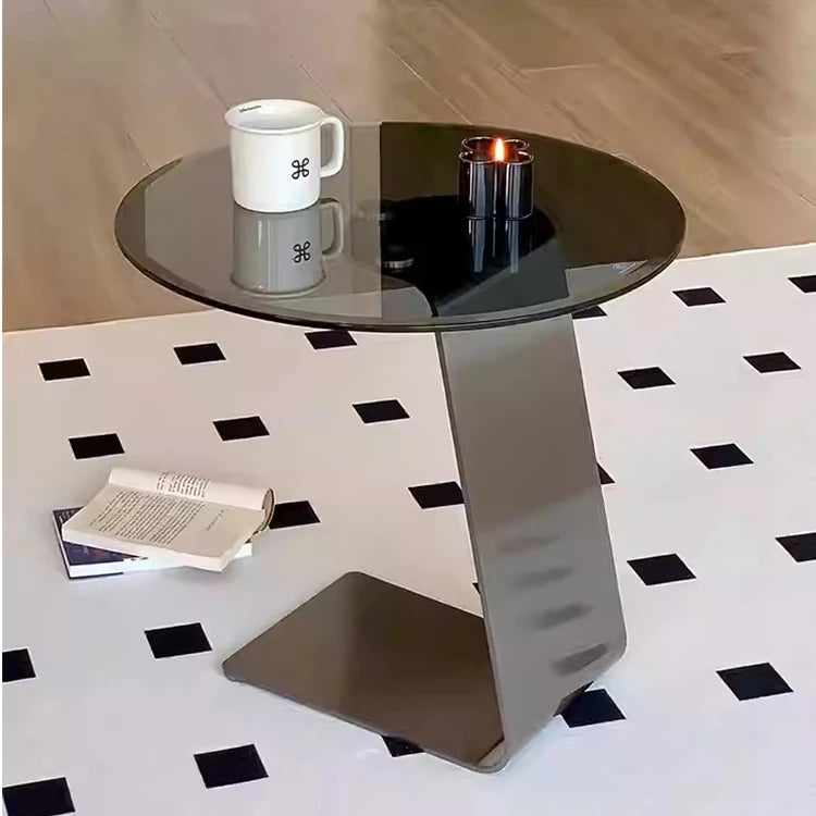 Modern Tempered Glass and Stainless Steel Tea Table - Sleek, Stylish Accent for Your Living Room hmx-5101