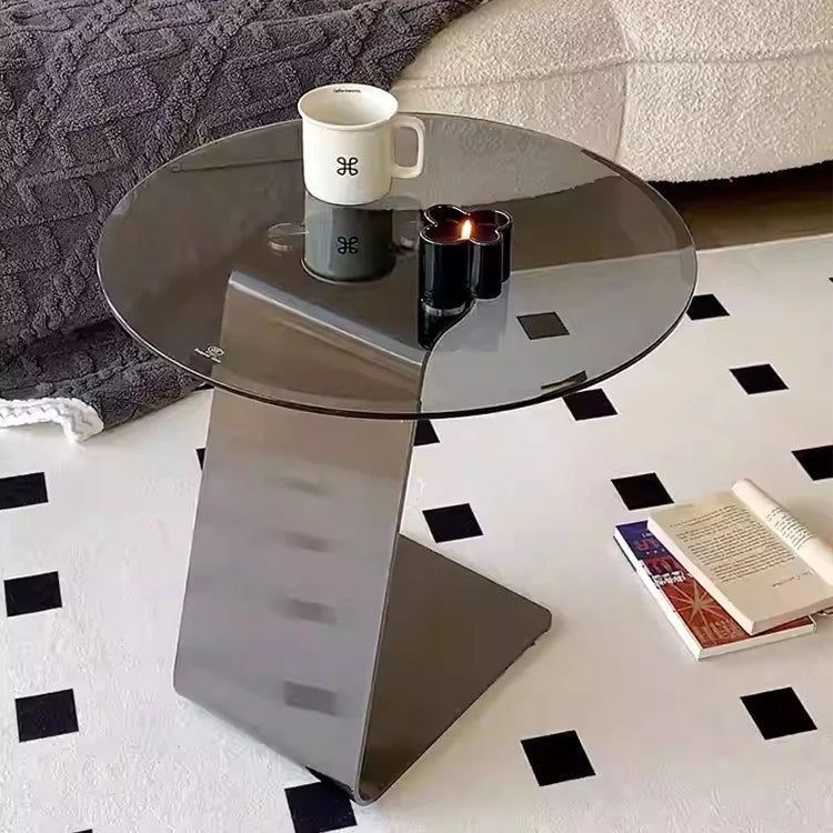 Modern Tempered Glass and Stainless Steel Tea Table - Sleek, Stylish Accent for Your Living Room hmx-5101