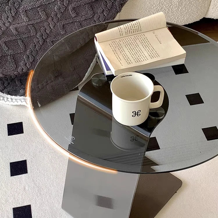 Modern Tempered Glass and Stainless Steel Tea Table - Sleek, Stylish Accent for Your Living Room hmx-5101