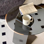 Modern Tempered Glass and Stainless Steel Tea Table - Sleek, Stylish Accent for Your Living Room hmx-5101