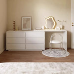 Stylish Pine Makeup Table with Multi-layer Storage - Modern Vanity Desk for Elegant Interiors hmx-5106