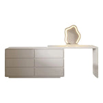 Stylish Pine Makeup Table with Multi-layer Storage - Modern Vanity Desk for Elegant Interiors hmx-5106