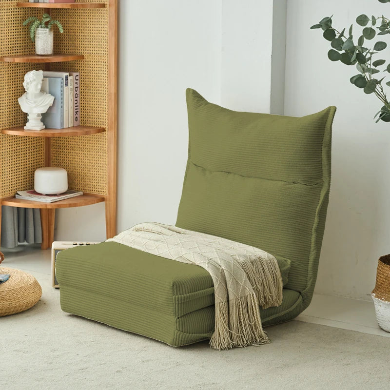 Cozy Corduroy Floor Chair with Backrest | Stylish and Comfortable Seating Solution for Living Room and Bedroom hmy-3337