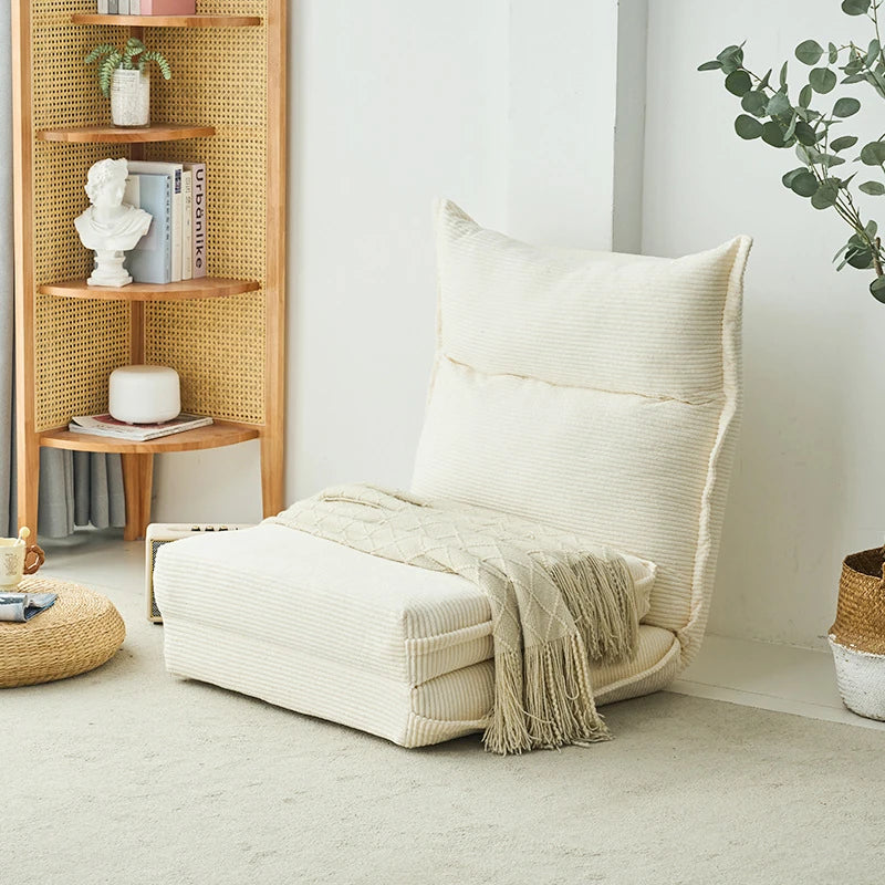 Cozy Corduroy Floor Chair with Backrest | Stylish and Comfortable Seating Solution for Living Room and Bedroom hmy-3337