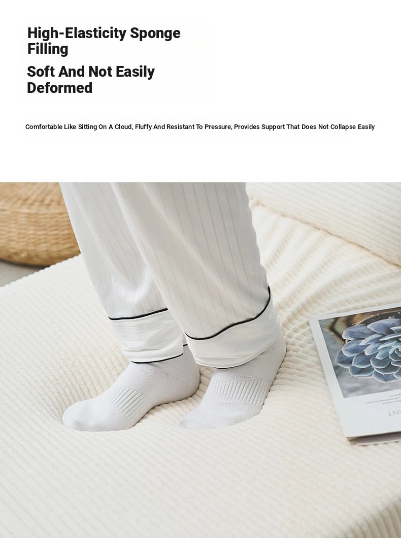 Cozy Corduroy Floor Chair with Backrest | Stylish and Comfortable Seating Solution for Living Room and Bedroom hmy-3337