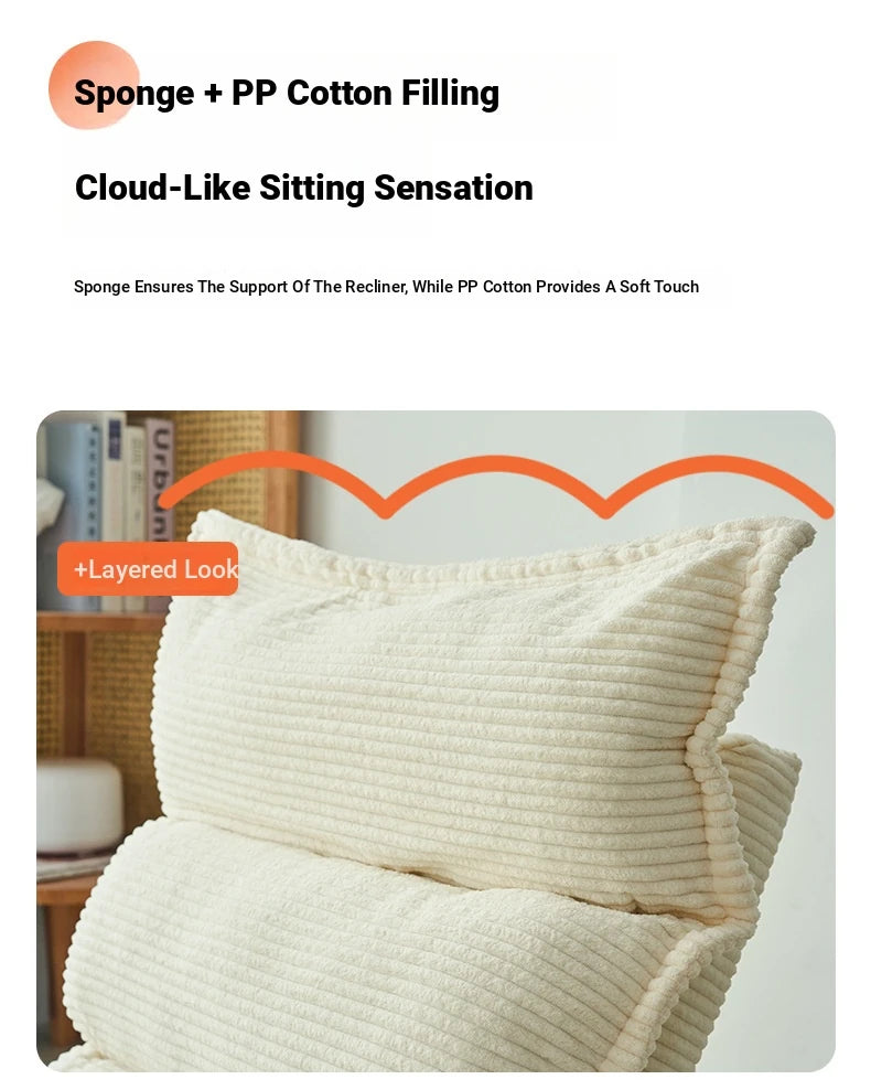 Chic Corduroy Floor Chair - Adjustable Comfort for Relaxation and Leisure hmy-3338