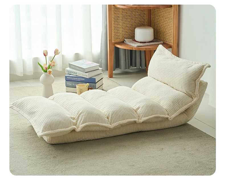 Chic Corduroy Floor Chair - Adjustable Comfort for Relaxation and Leisure hmy-3338