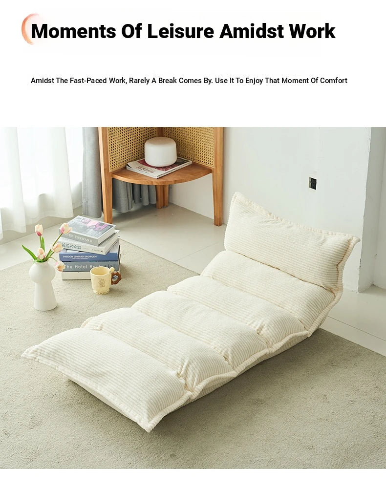 Chic Corduroy Floor Chair - Adjustable Comfort for Relaxation and Leisure hmy-3338