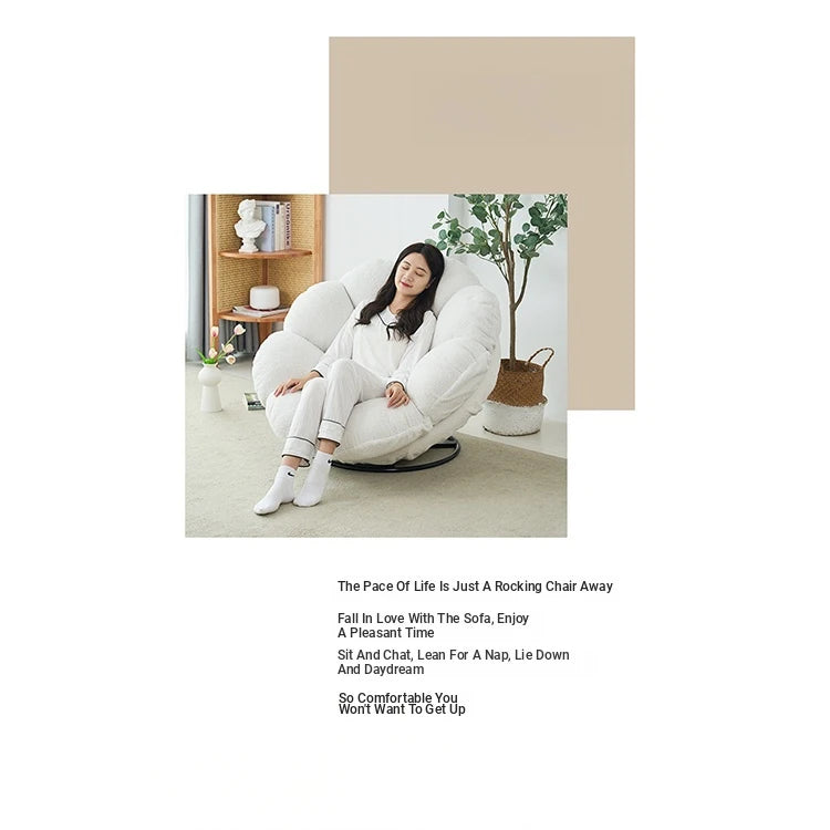 Stylish Cream Bean Bag Lazy Sofa - Cozy Oversized Chair for Ultimate Relaxation hmy-3339