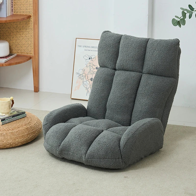 Cozy Modern Plush Floor Chair with Adjustable Backrest – Ideal for Relaxation and Reading hmy-3340