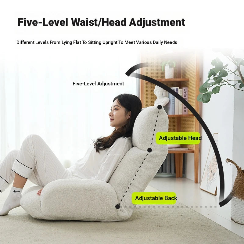 Cozy Modern Plush Floor Chair with Adjustable Backrest – Ideal for Relaxation and Reading hmy-3340