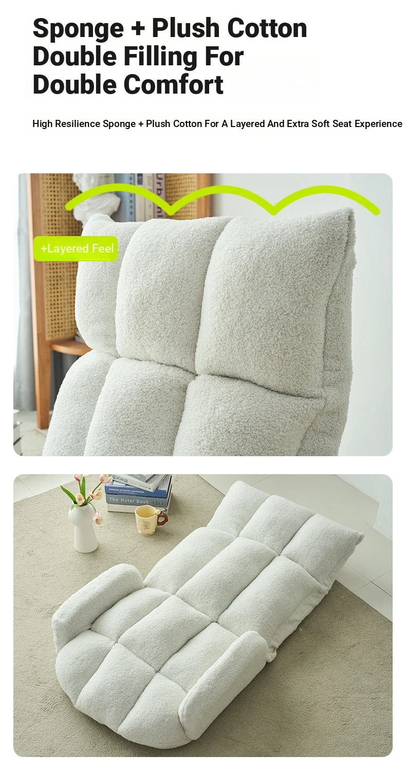 Cozy Modern Plush Floor Chair with Adjustable Backrest – Ideal for Relaxation and Reading hmy-3340