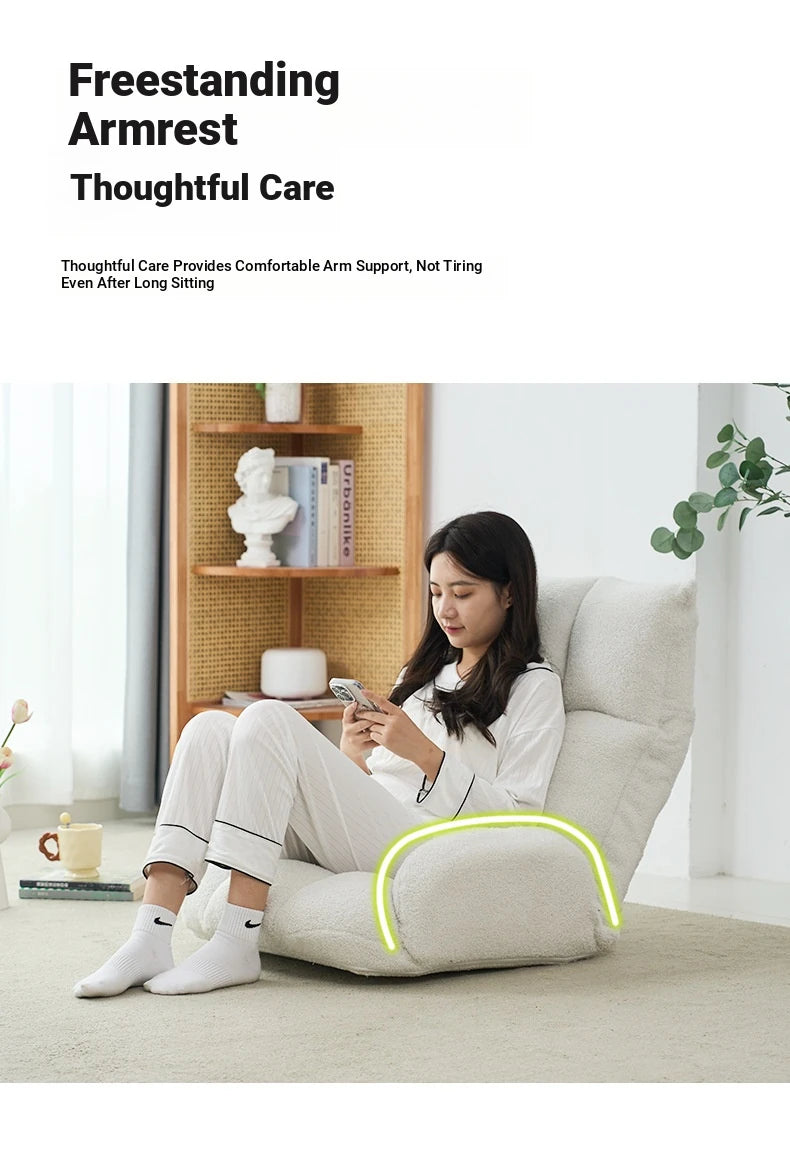 Cozy Modern Plush Floor Chair with Adjustable Backrest – Ideal for Relaxation and Reading hmy-3340