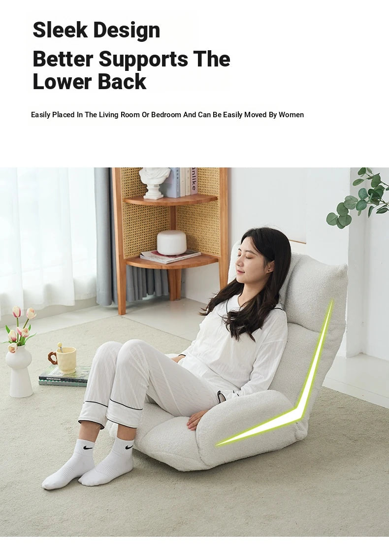 Cozy Modern Plush Floor Chair with Adjustable Backrest – Ideal for Relaxation and Reading hmy-3340