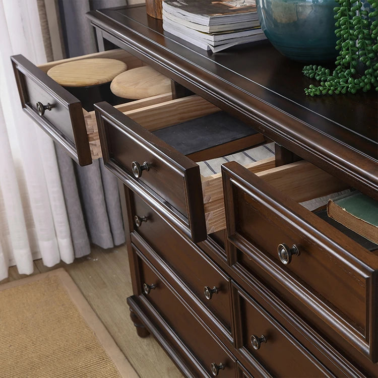 Elegant Solid Wood Pine Cabinet with Multi-layer Board – Stylish Storage Solution for Any Room hmy-4994
