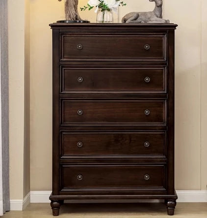 Solid Wood Pine Multi-Layer Cabinet - Elegant 5-Drawer Storage Chest for Home Décor hmy-4995