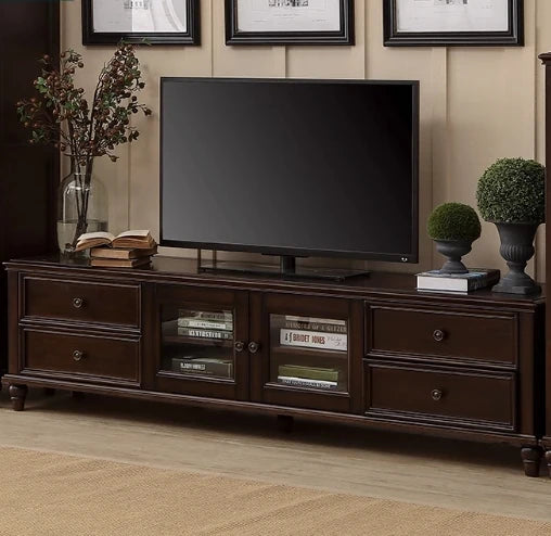 Elegant Solid Wood Pine TV Cabinet with Multi-Layer Board - Stylish Storage Solution for Living Room hmy-4996