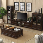 Elegant Solid Wood Pine TV Cabinet with Multi-Layer Board - Stylish Storage Solution for Living Room hmy-4996