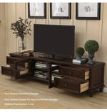 Elegant Solid Wood Pine TV Cabinet with Multi-Layer Board - Stylish Storage Solution for Living Room hmy-4996