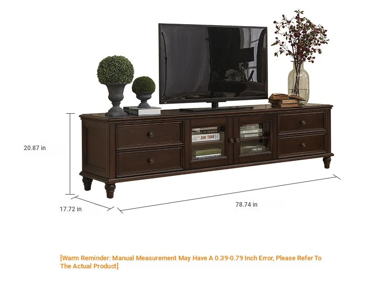 Elegant Solid Wood Pine TV Cabinet with Multi-Layer Board - Stylish Storage Solution for Living Room hmy-4996