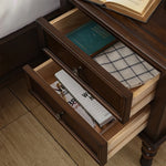 **Elegant Solid Pine Wood Bedside Cupboard with 2 Drawers - Timeless Nightstand for Your Bedroom** hmy-4997