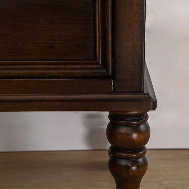 **Elegant Solid Pine Wood Bedside Cupboard with 2 Drawers - Timeless Nightstand for Your Bedroom** hmy-4997