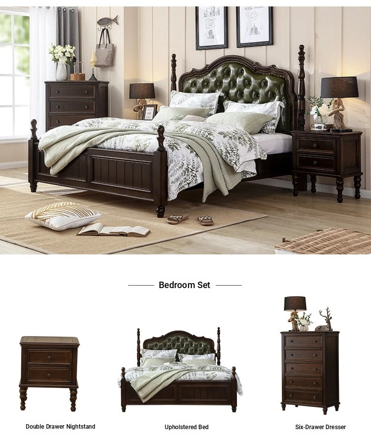 **Elegant Solid Pine Wood Bedside Cupboard with 2 Drawers - Timeless Nightstand for Your Bedroom** hmy-4997