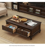 Elegant Solid Wood Pine Coffee Table with Storage – Stylish Centerpiece for Living Room hmy-4998