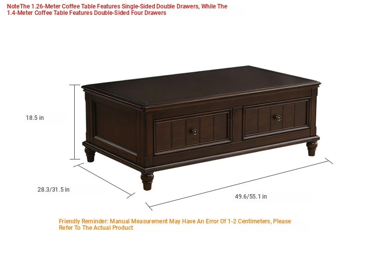 Elegant Solid Wood Pine Coffee Table with Storage – Stylish Centerpiece for Living Room hmy-4998