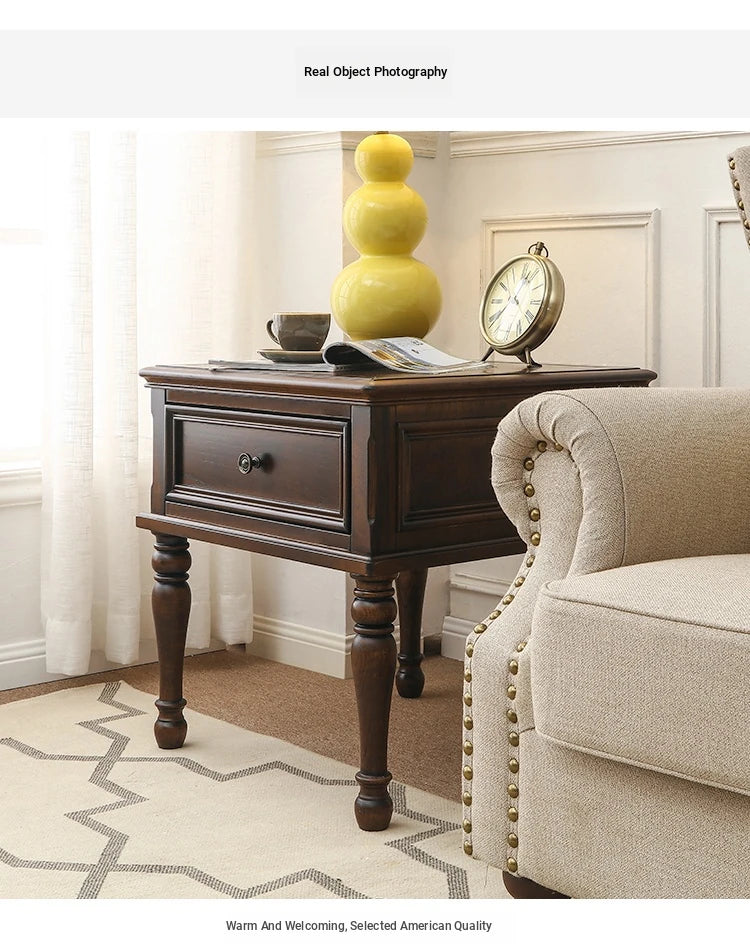 Elegant Solid Pine Coffee Table with Drawer - Classic Home Furniture for Stylish Living Rooms hmy-4999