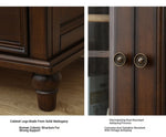 Elegant Solid Wood Pine Cabinet with Glass Doors - Multi-layer Design for Stylish Storage and Display hmy-5000