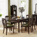 Elegant Solid Wood Dining Table Set with 6 Chairs - Classic Multi-layer Design for Timeless Style hmy-5001