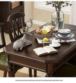Elegant Solid Wood Dining Table Set with 6 Chairs - Classic Multi-layer Design for Timeless Style hmy-5001