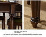 Elegant Solid Wood Dining Table Set with 6 Chairs - Classic Multi-layer Design for Timeless Style hmy-5001