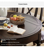 Solid Wood Round Dining Table Set with Chairs - Elegant Multi-Layer Board Design for Stylish Dining Room Decor hmy-5004