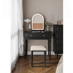 Elegant Makeup Table with Mirror - Stylish Black Vanity Set for Your Beauty Space hmz-4938