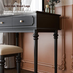 Elegant Makeup Table with Mirror - Stylish Black Vanity Set for Your Beauty Space hmz-4938