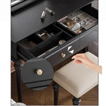 Elegant Makeup Table with Mirror - Stylish Black Vanity Set for Your Beauty Space hmz-4938