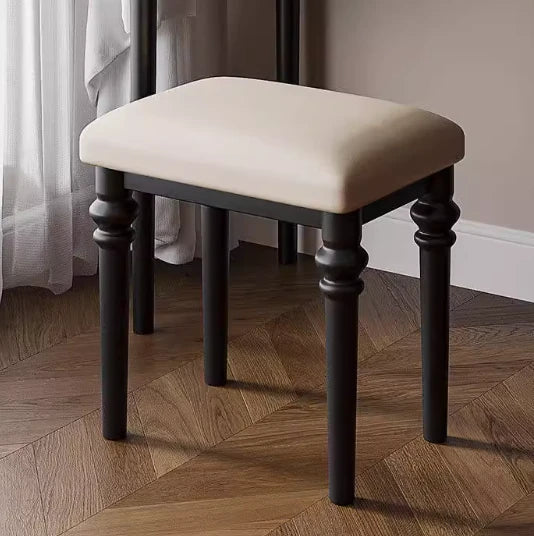 Elegant Solid Wood Stool with Plush PU Leather Cushion - Versatile Seating for Home and Office hmz-4939