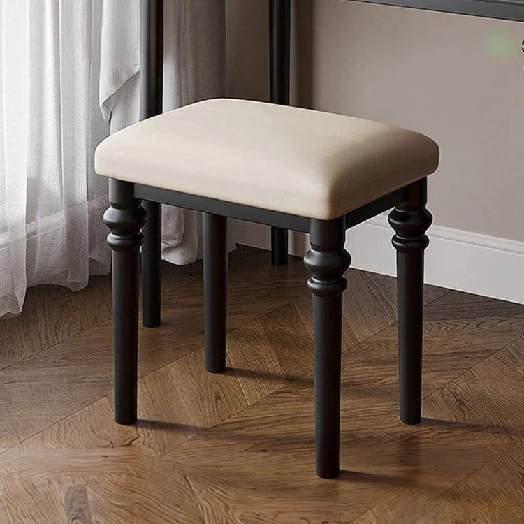 Elegant Solid Wood Stool with Plush PU Leather Cushion - Versatile Seating for Home and Office hmz-4939
