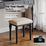 Elegant Solid Wood Stool with Plush PU Leather Cushion - Versatile Seating for Home and Office hmz-4939